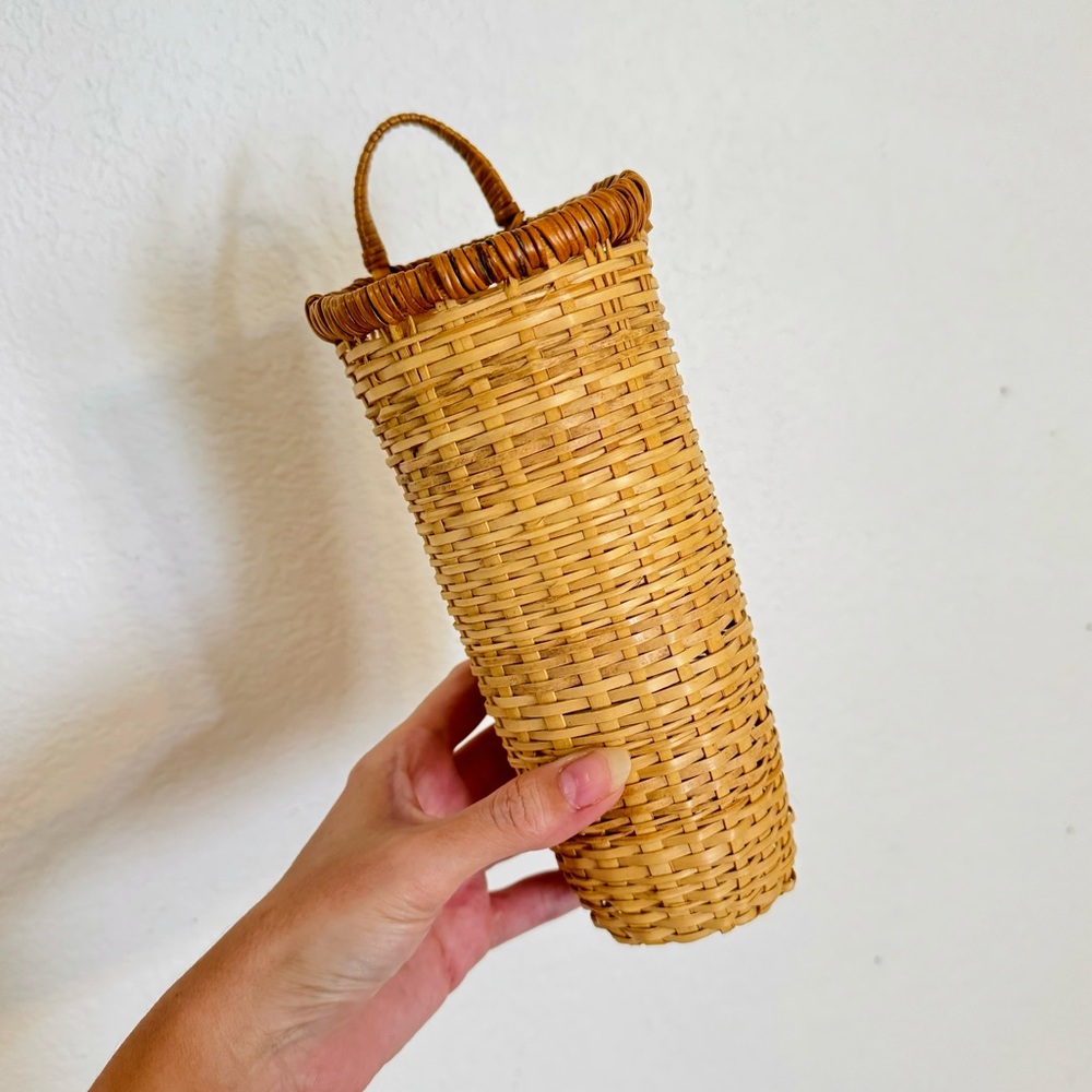 3pc Rattan Wicker Wall Vases - Picture 4 of 4